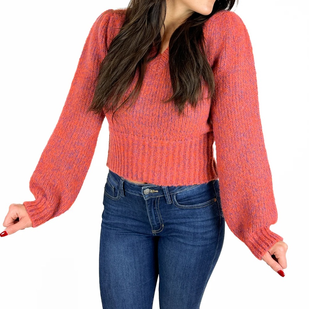 Lili Sidonio Hot Like Fire Sweater Orange Size Small